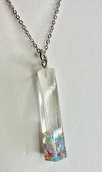 Resin cylinder pendant necklace