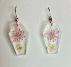 Holographic coffin resin earrings