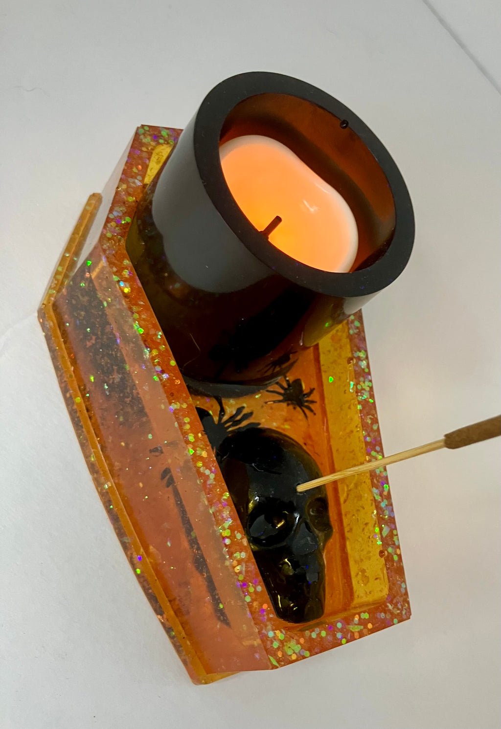 Coffin votive holder/incense burner