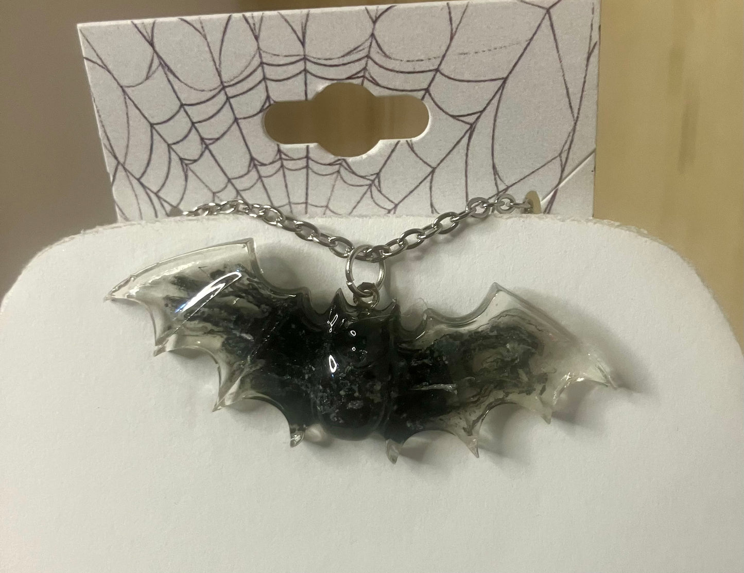 Handmade Resin Bat Pendant Necklaces