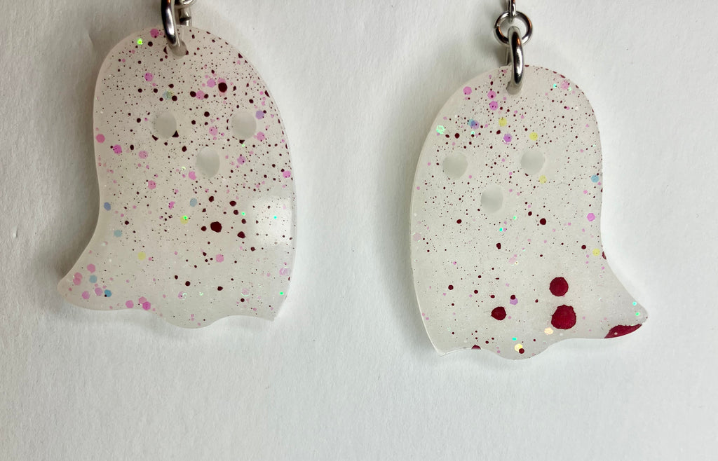 Resin ghost earrings