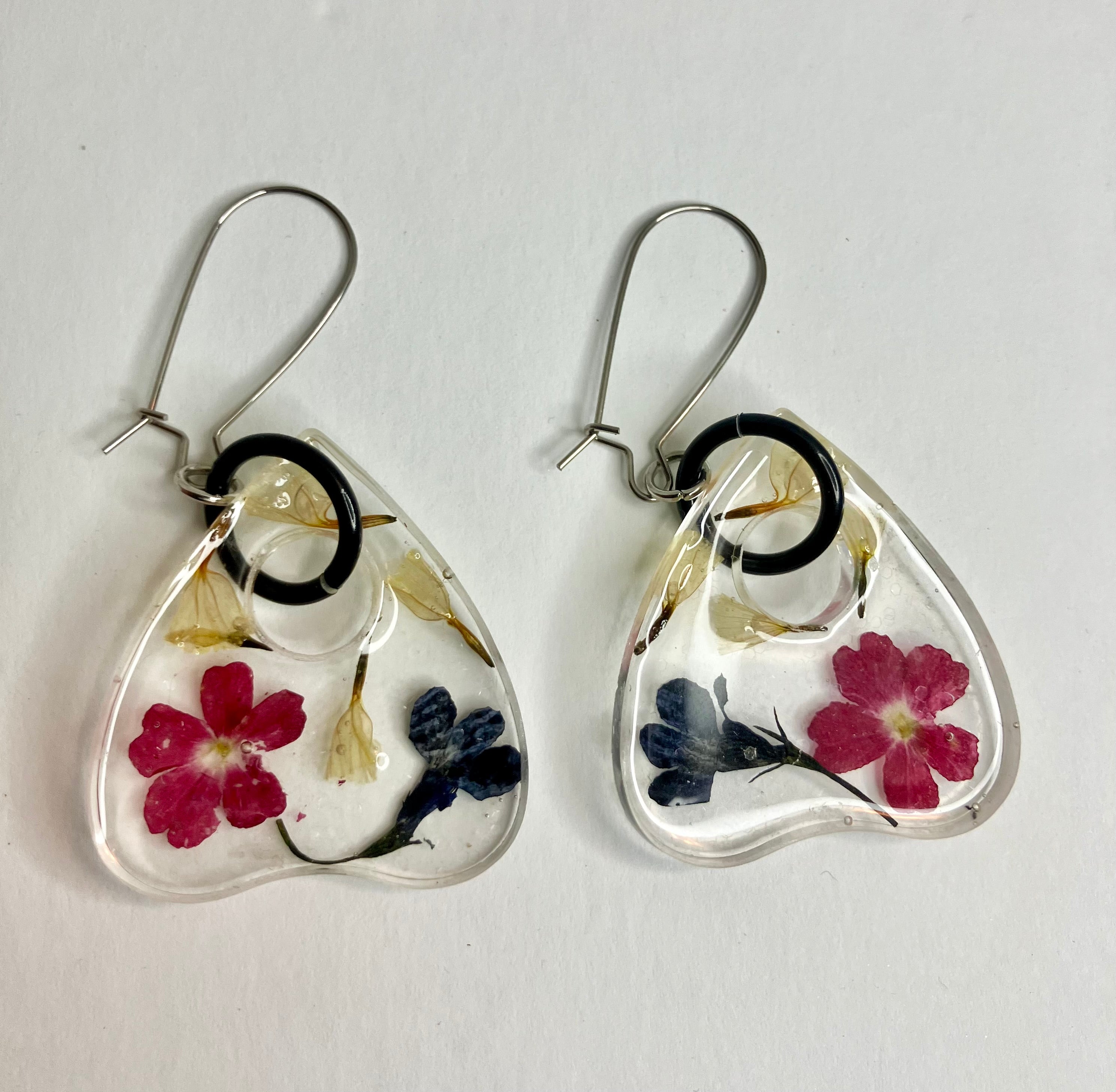 Large resin planchette earrings
