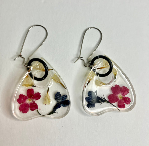 Large resin planchette earrings