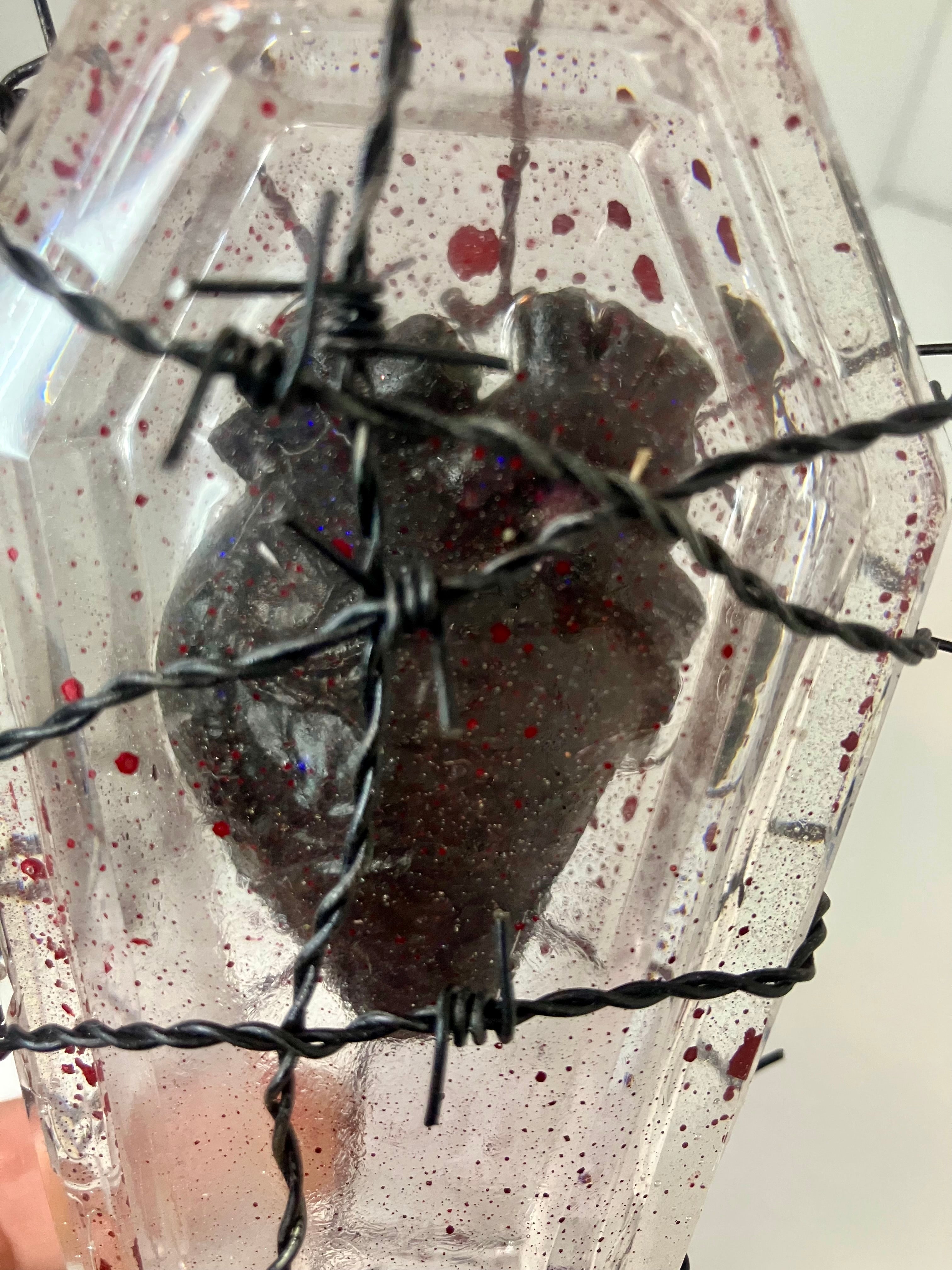 Encapsulated heart art piece
