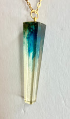 Resin cylinder pendant necklace