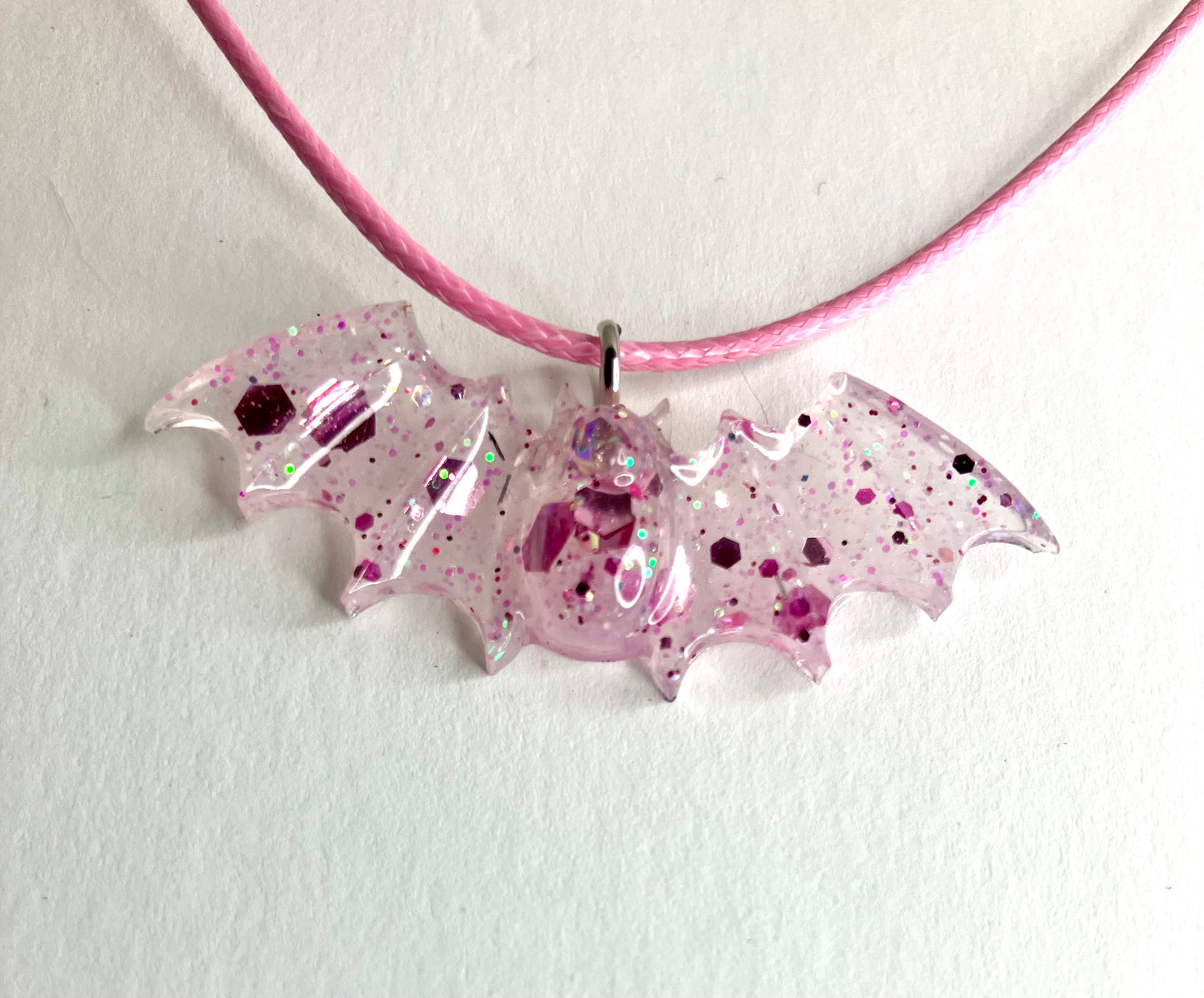 Handmade Resin Bat Pendant Necklaces