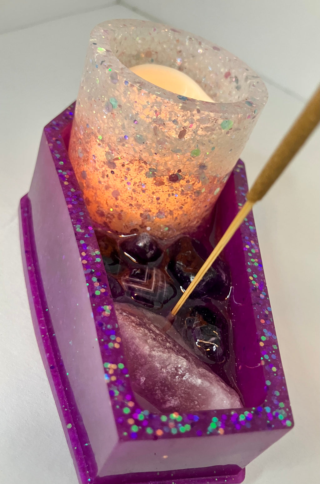 Coffin votive holder/incense burner