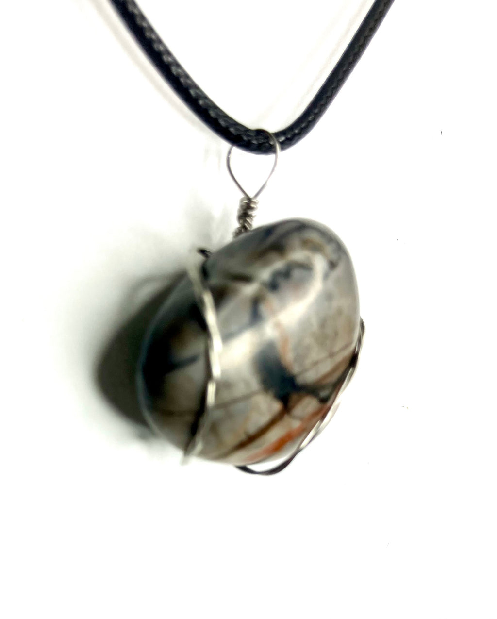 Wire wrapped stones and crystals with stainless steel wire