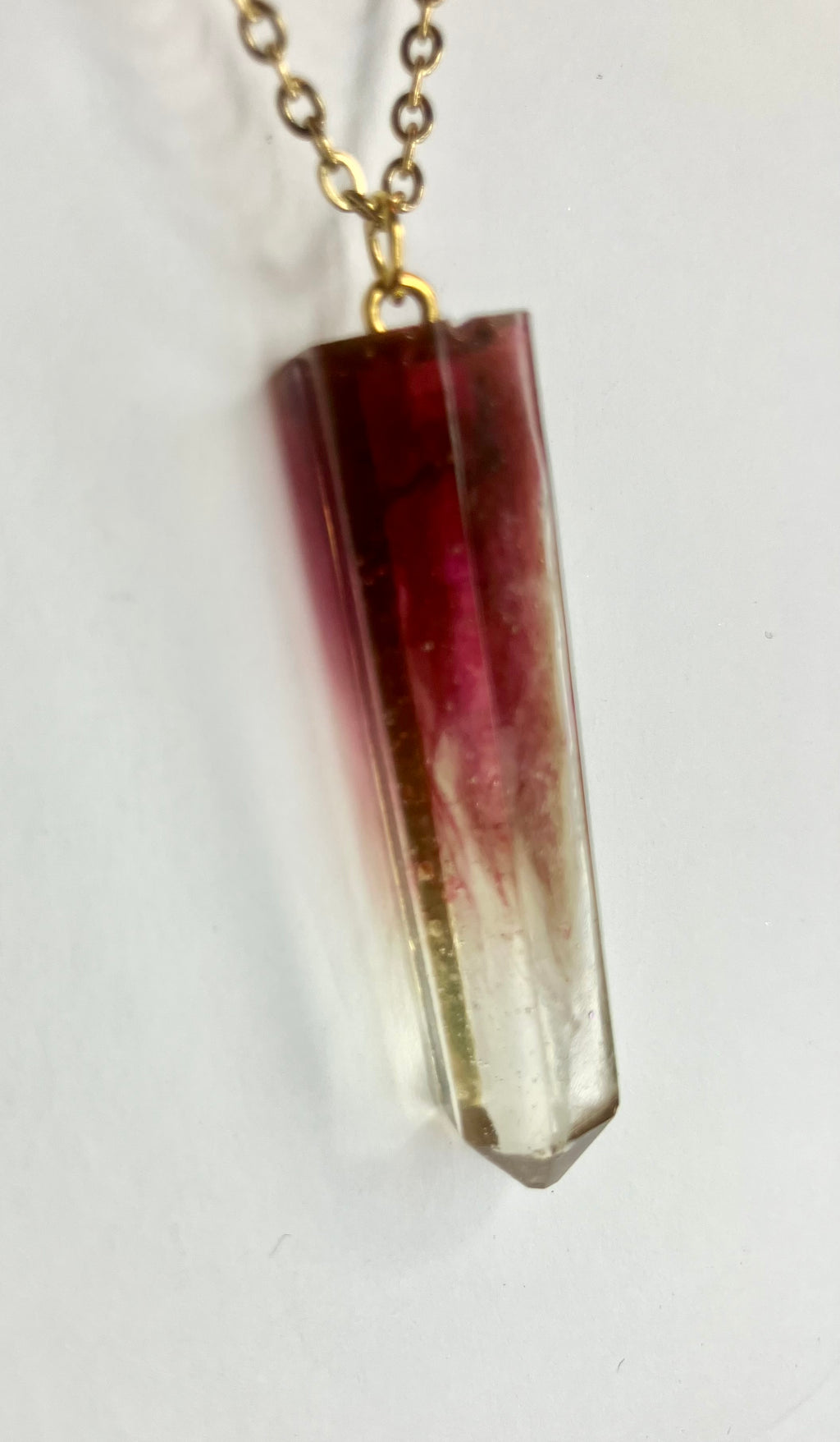 Resin cylinder pendant necklace