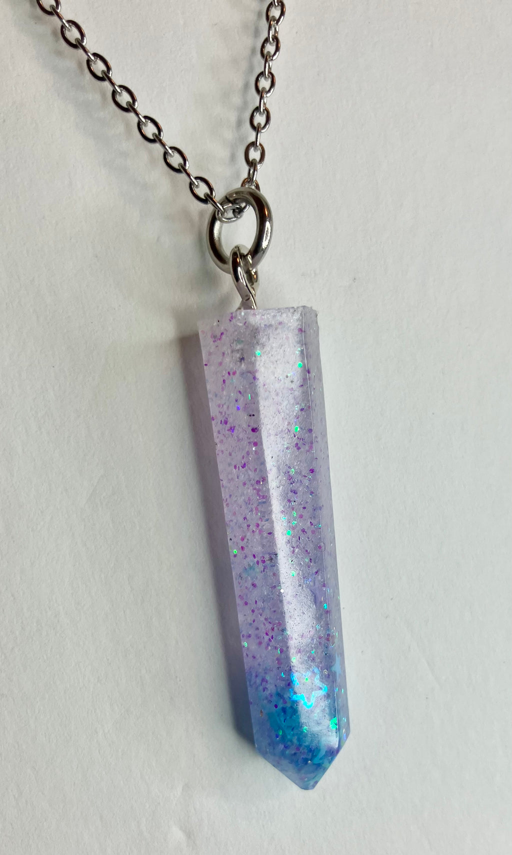 Resin cylinder pendant necklace