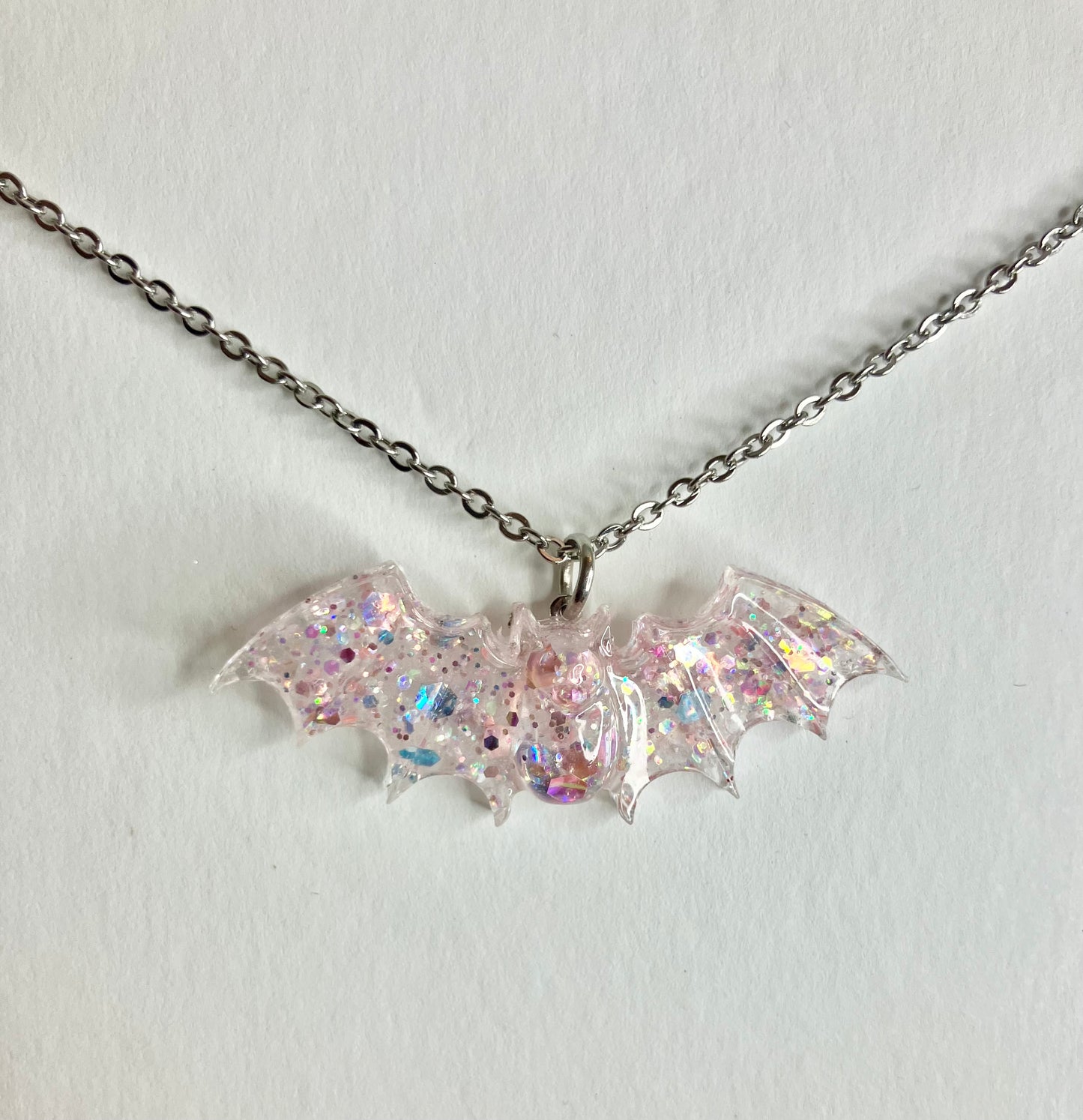 Handmade Resin Bat Pendant Necklaces