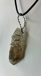 Wire wrapped stones and crystals with stainless steel wire