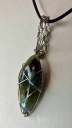 Wire wrapped stones and crystals with stainless steel wire