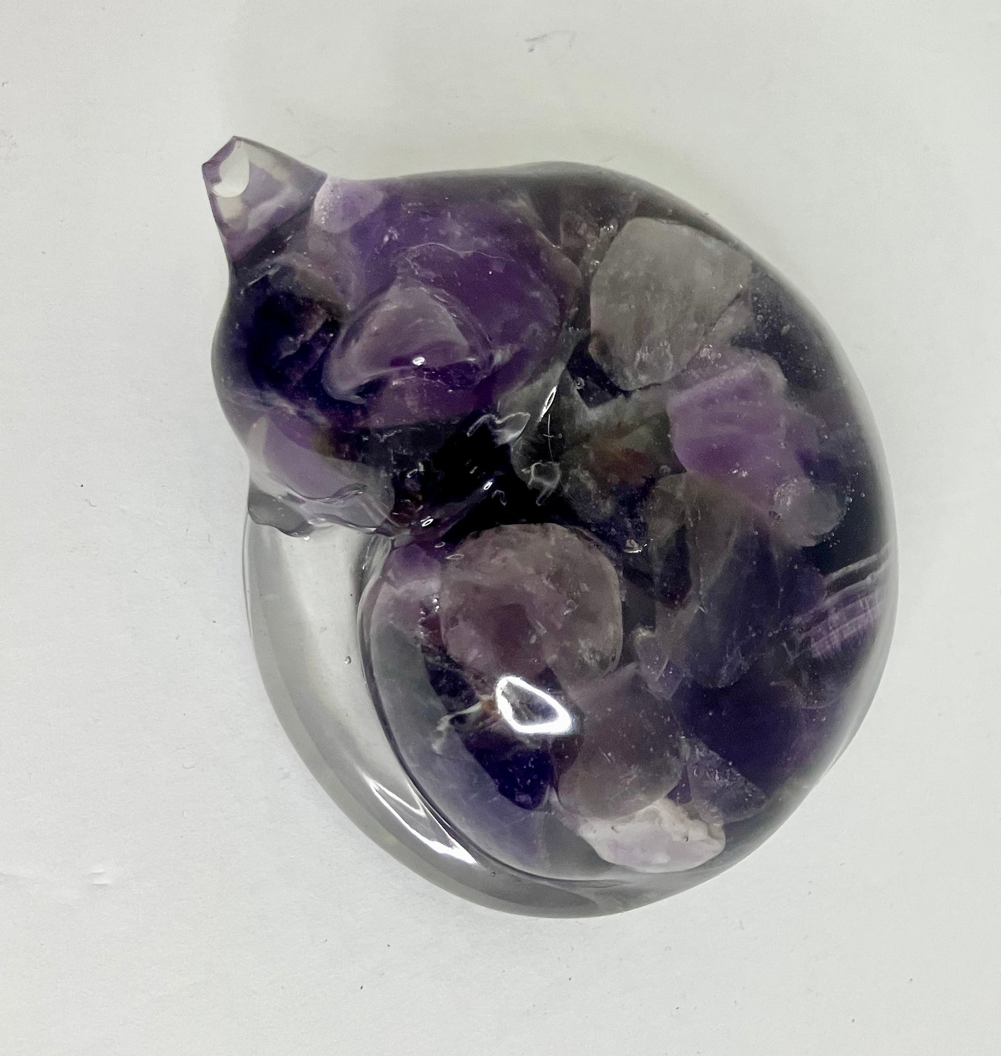 Amethyst filled sleeping pet figuring