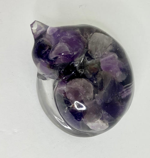 Amethyst filled sleeping pet figuring