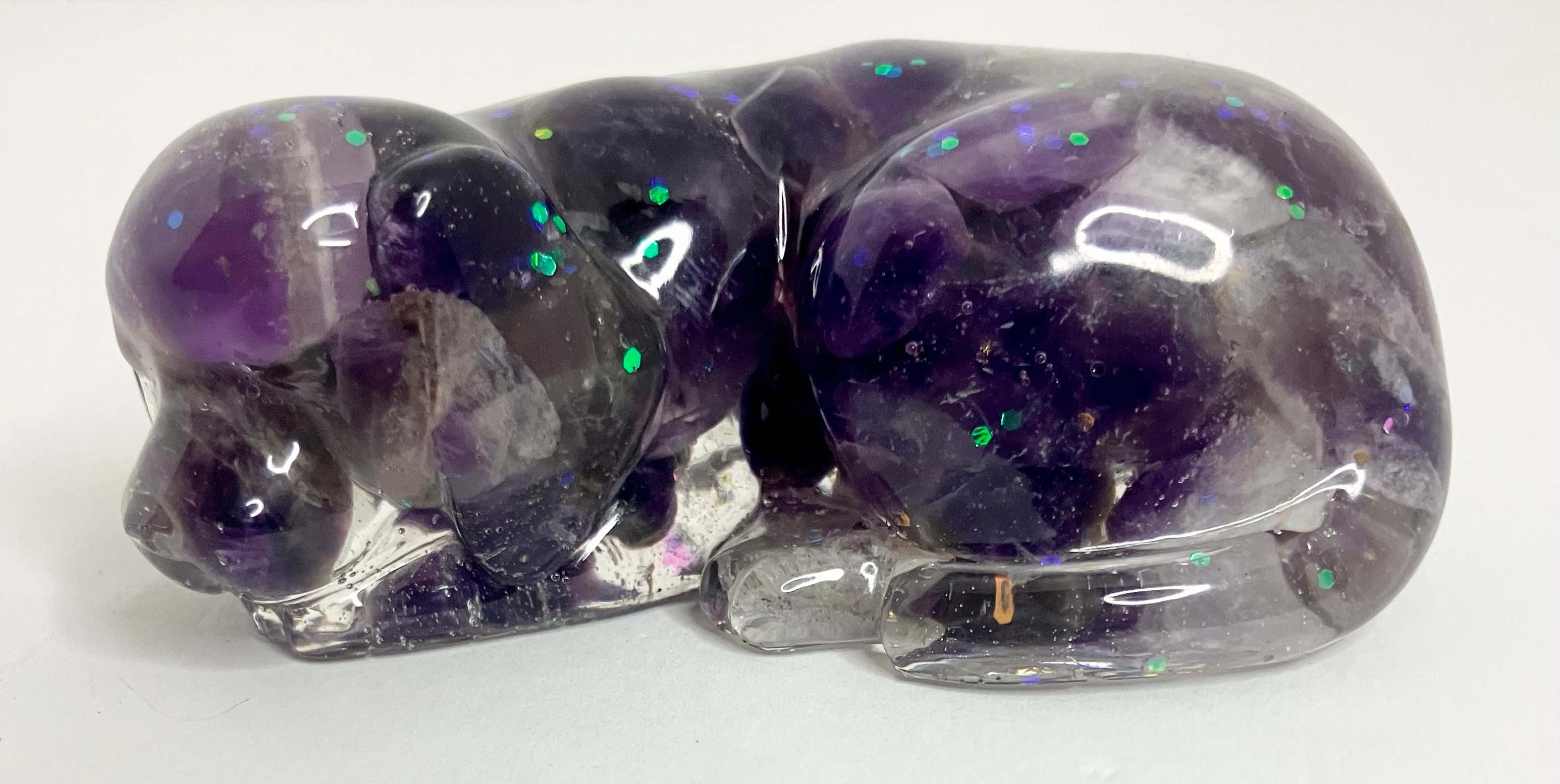 Amethyst filled sleeping pet figuring