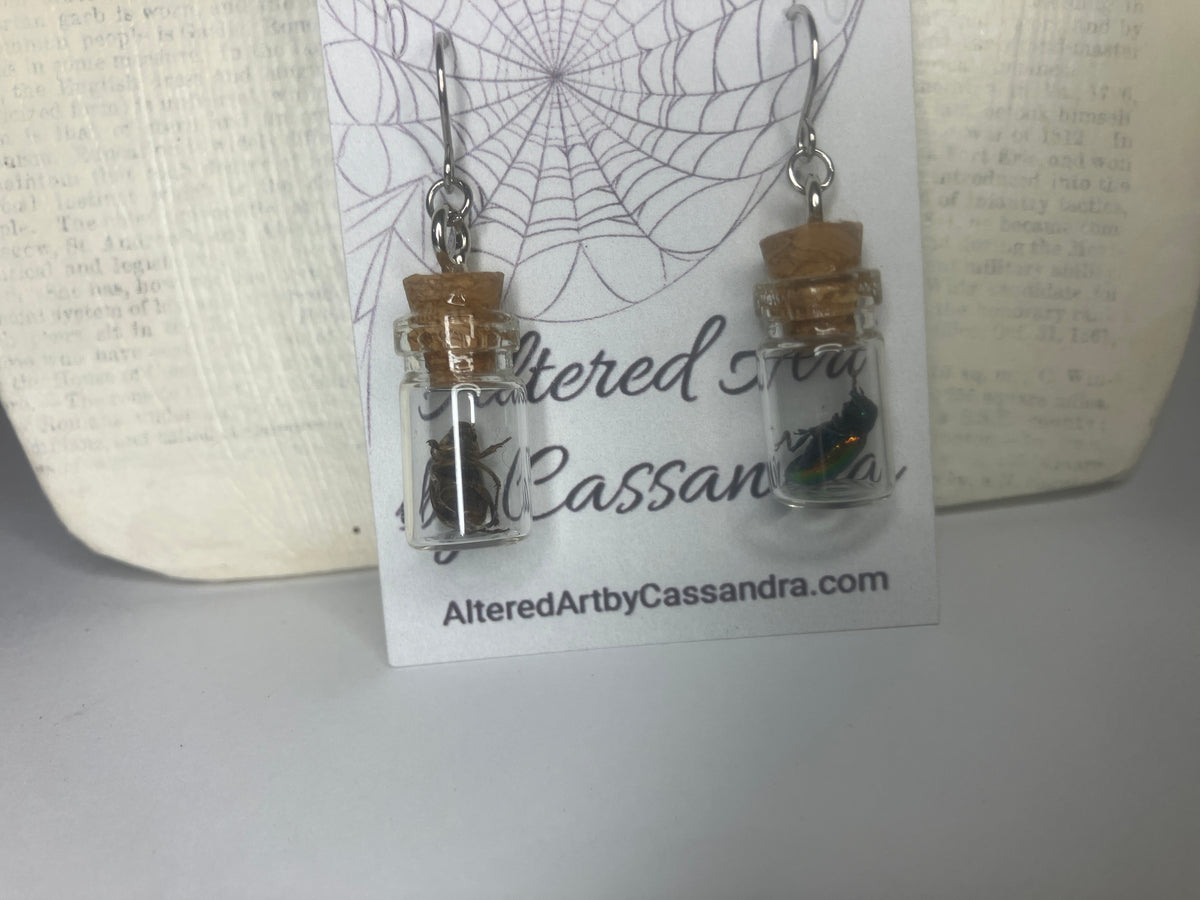 Owl Pellet Bone Vial Earrings — Real Bone Jewelry
