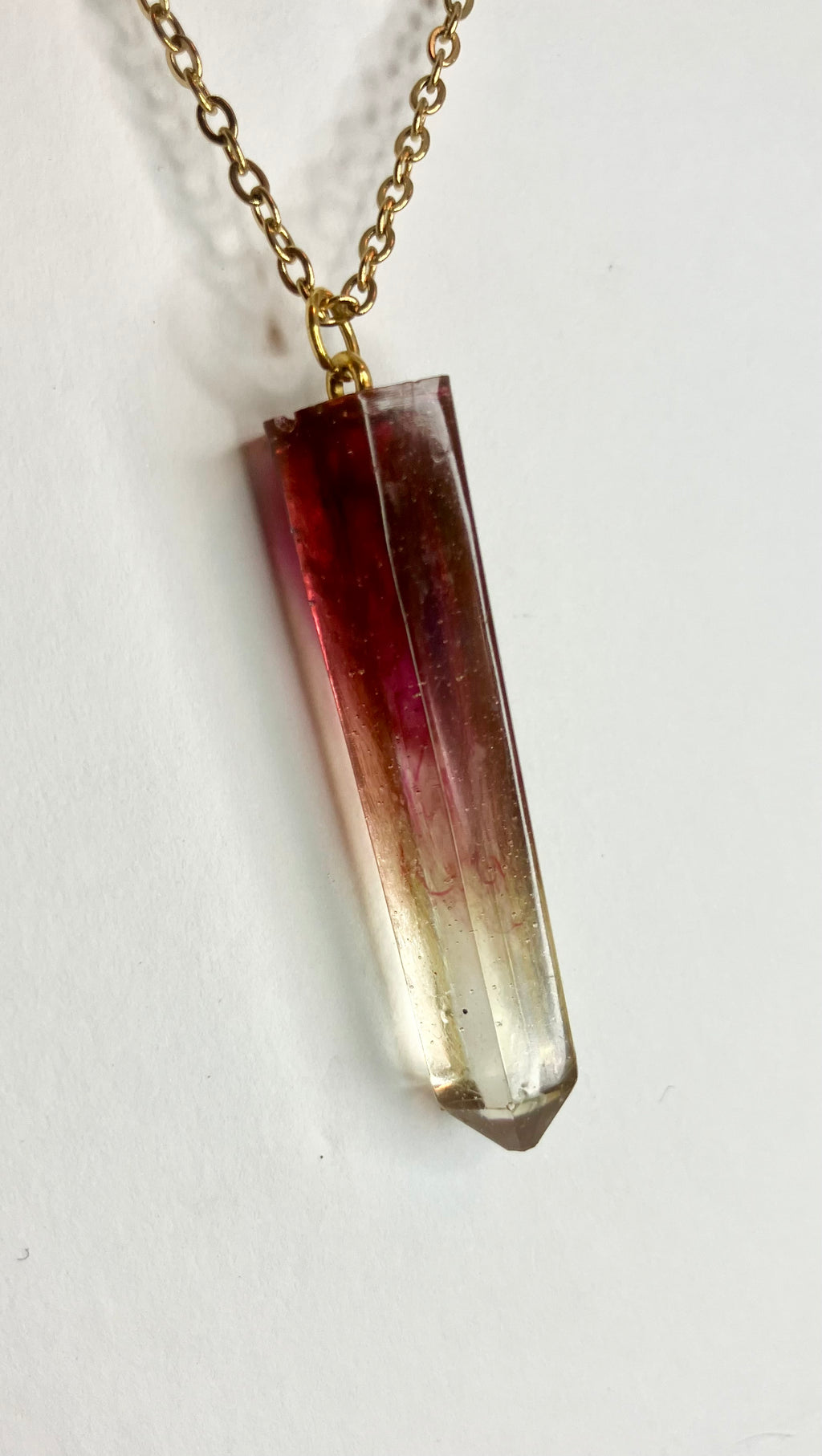 Resin cylinder pendant necklace
