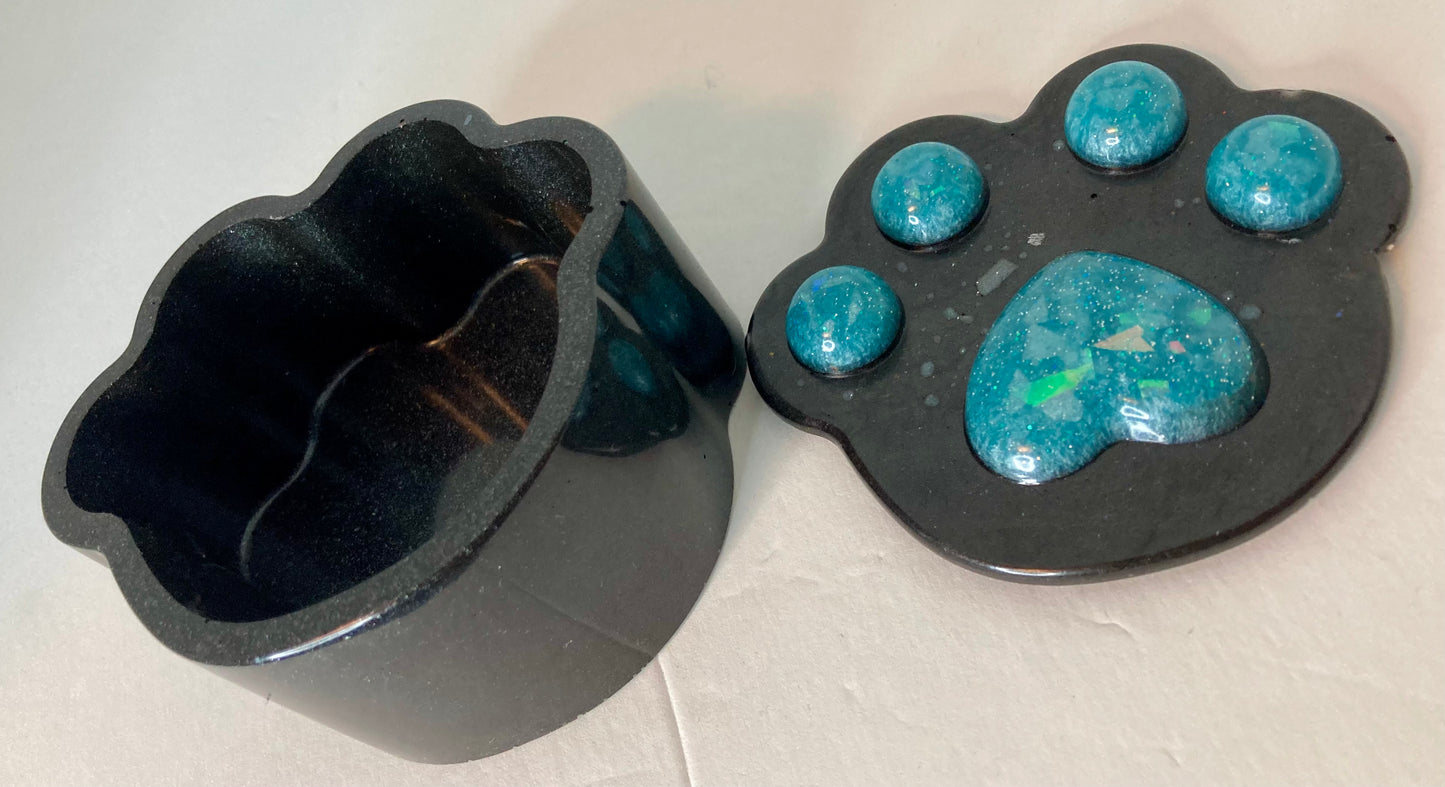 Resin Paw Print Trinket Box