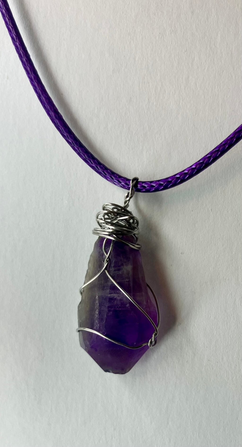 Wire wrapped stones and crystals with stainless steel wire