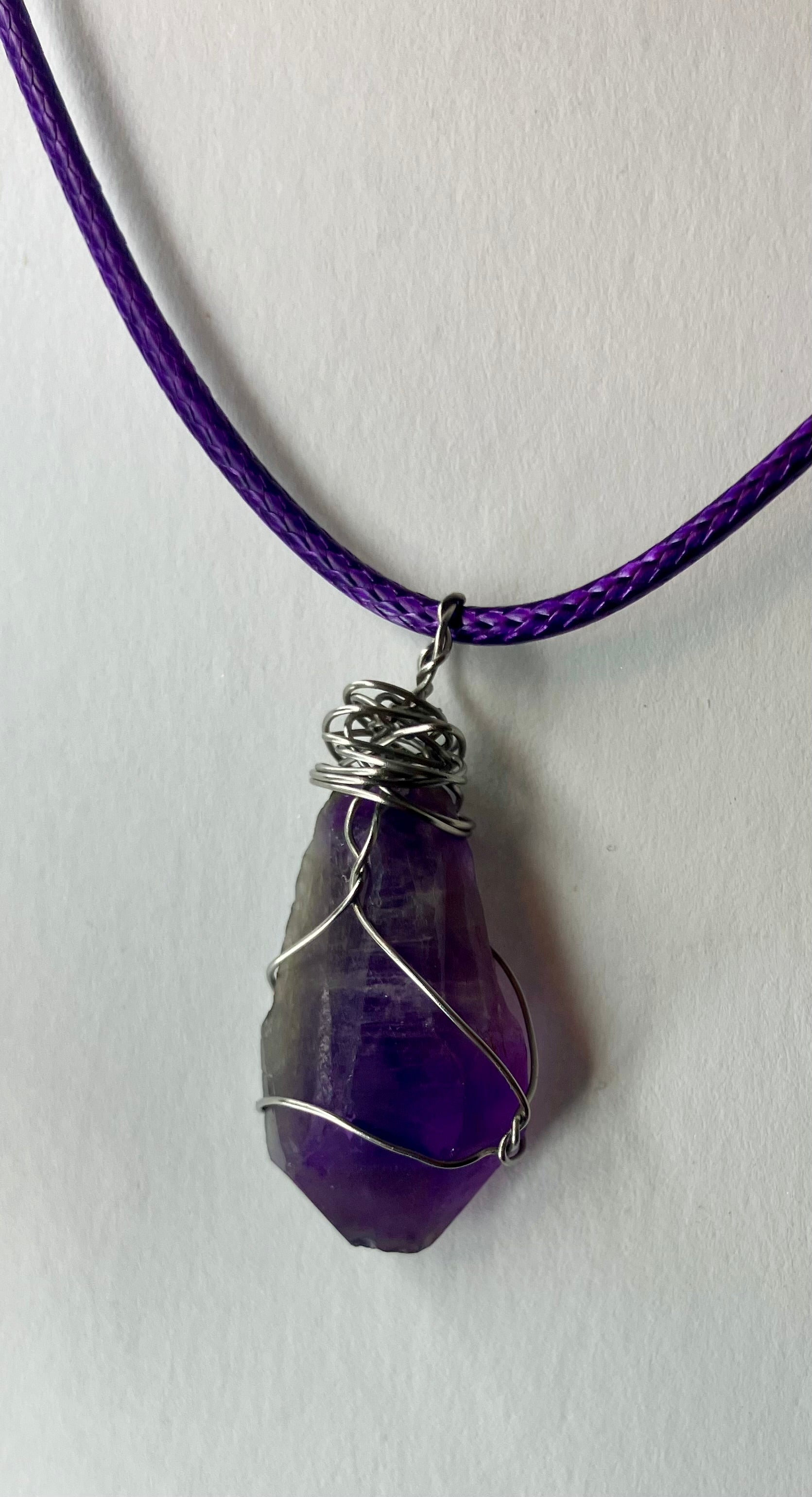 Wire wrapped stones and crystals with stainless steel wire