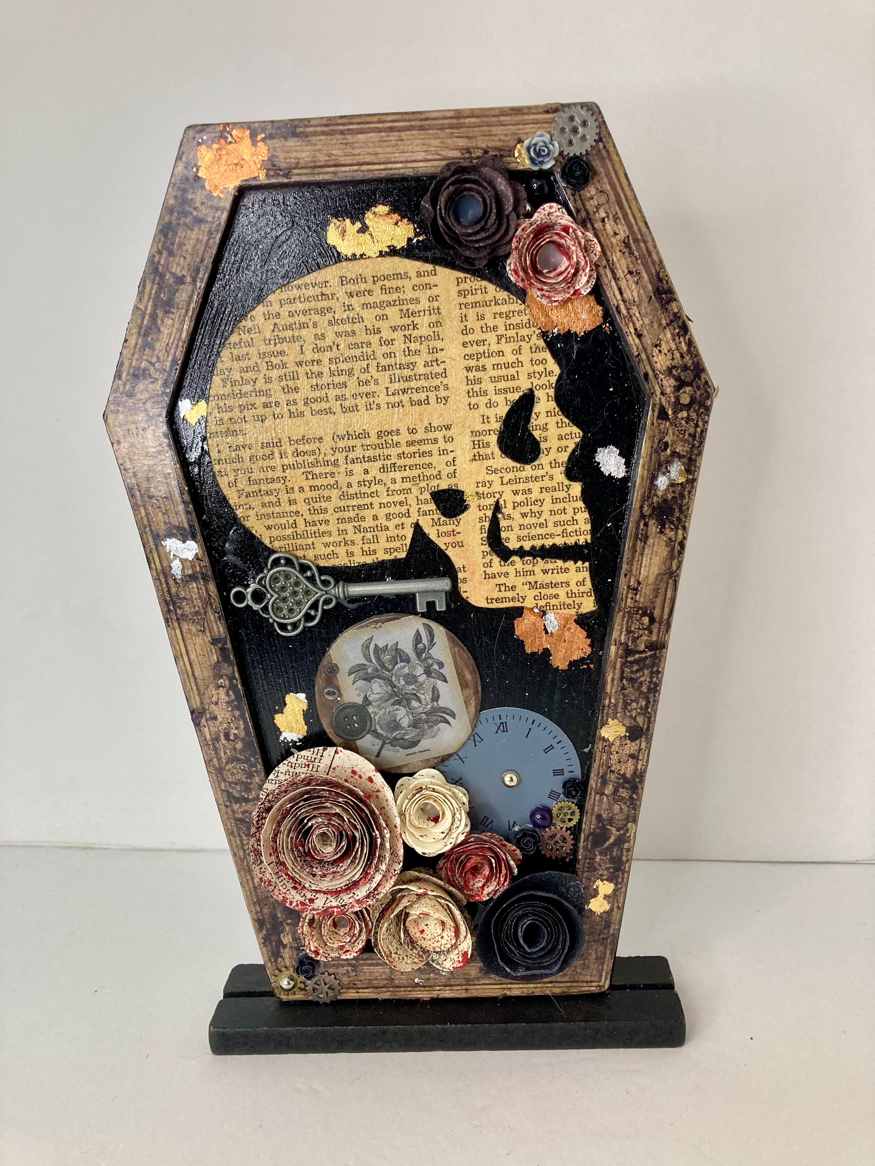 Coffin mixed media art