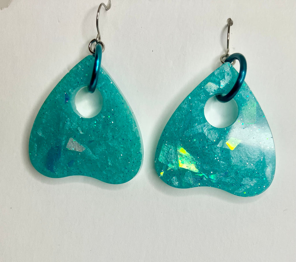 Large resin planchette earrings