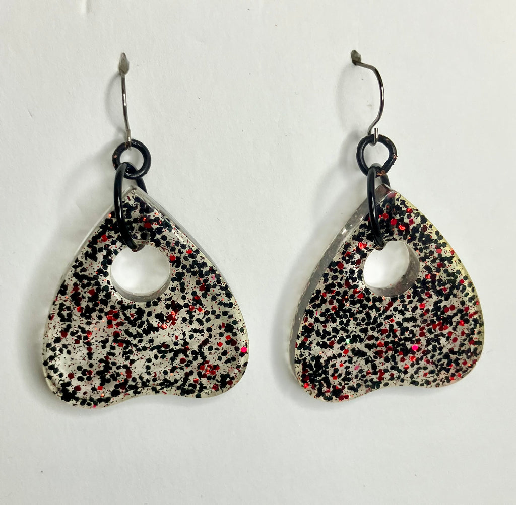 Large resin planchette earrings