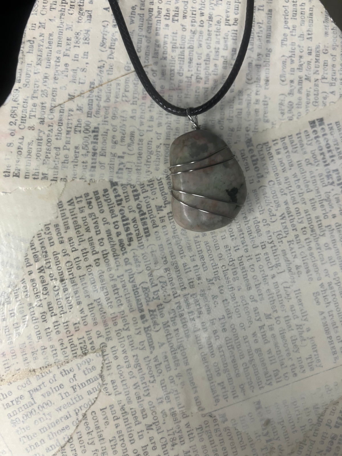 Wire Wrapped Stone and Crystal Necklaces, Stainless Steel