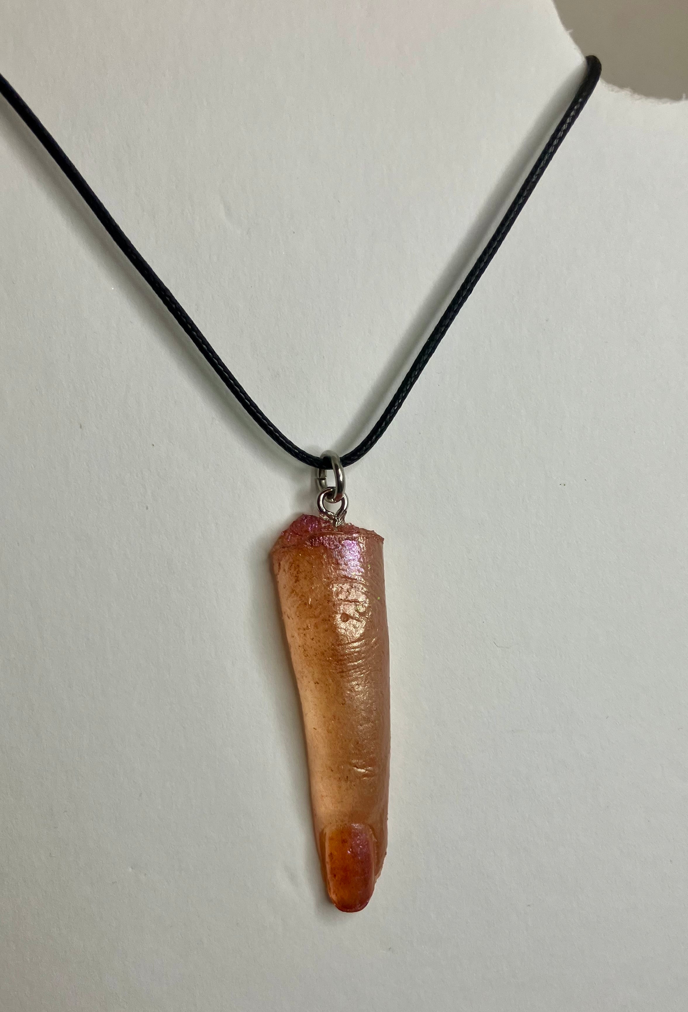 Severed finger necklace