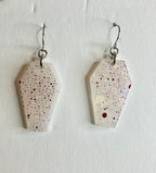 Holographic coffin resin earrings