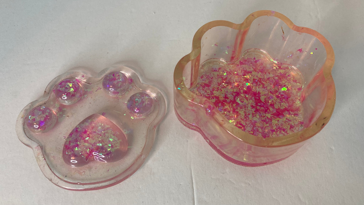 Resin Paw Print Trinket Box