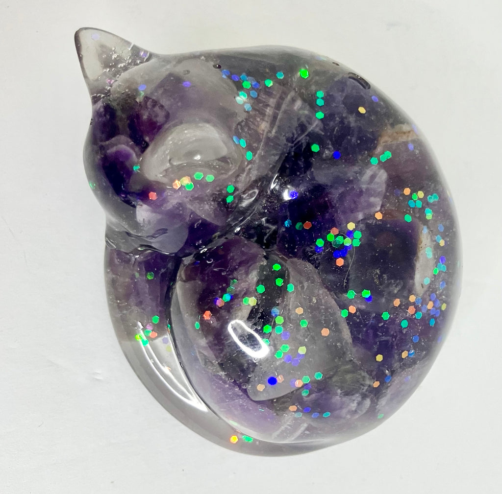Amethyst filled sleeping pet figuring