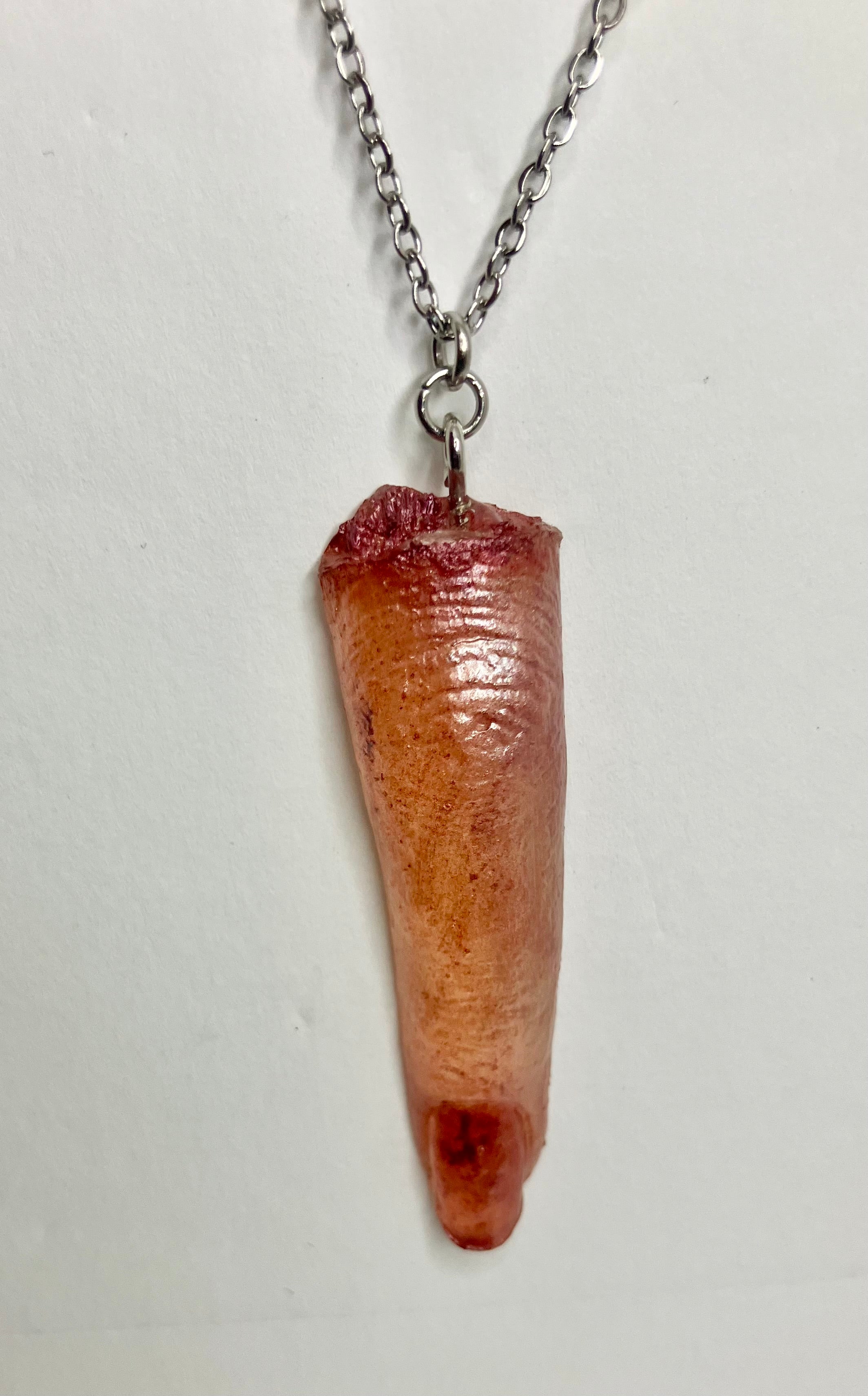Severed finger necklace