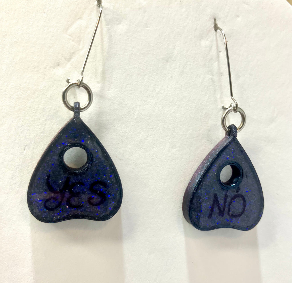 Planchette glow in the dark earrings