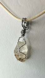 Wire wrapped stones and crystals with stainless steel wire