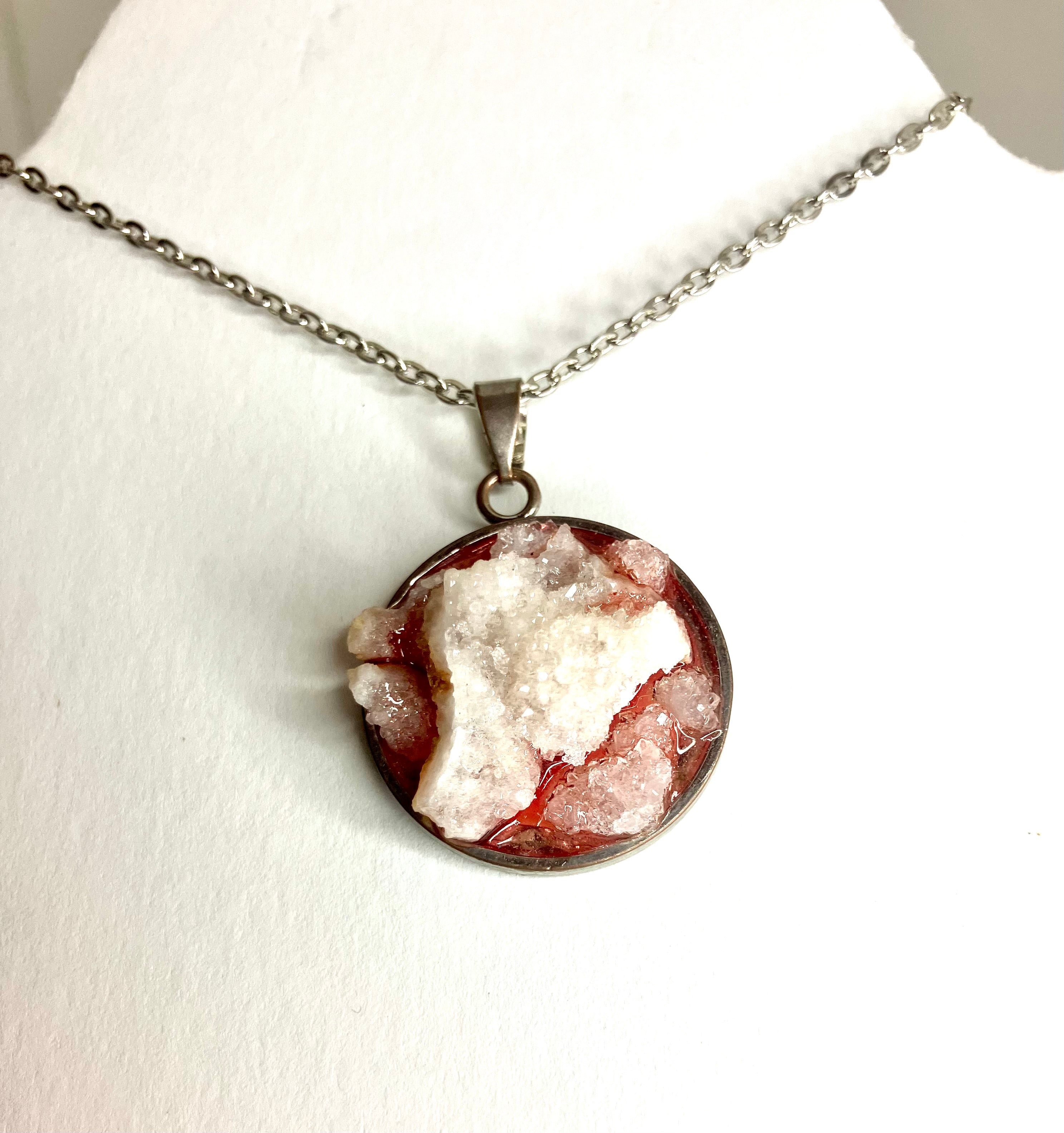 Drusy in resin pendants