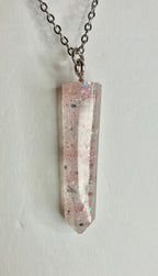 Resin cylinder pendant necklace