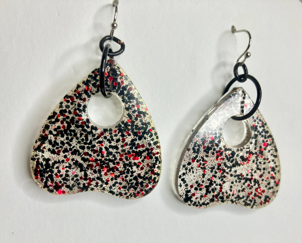 Large resin planchette earrings
