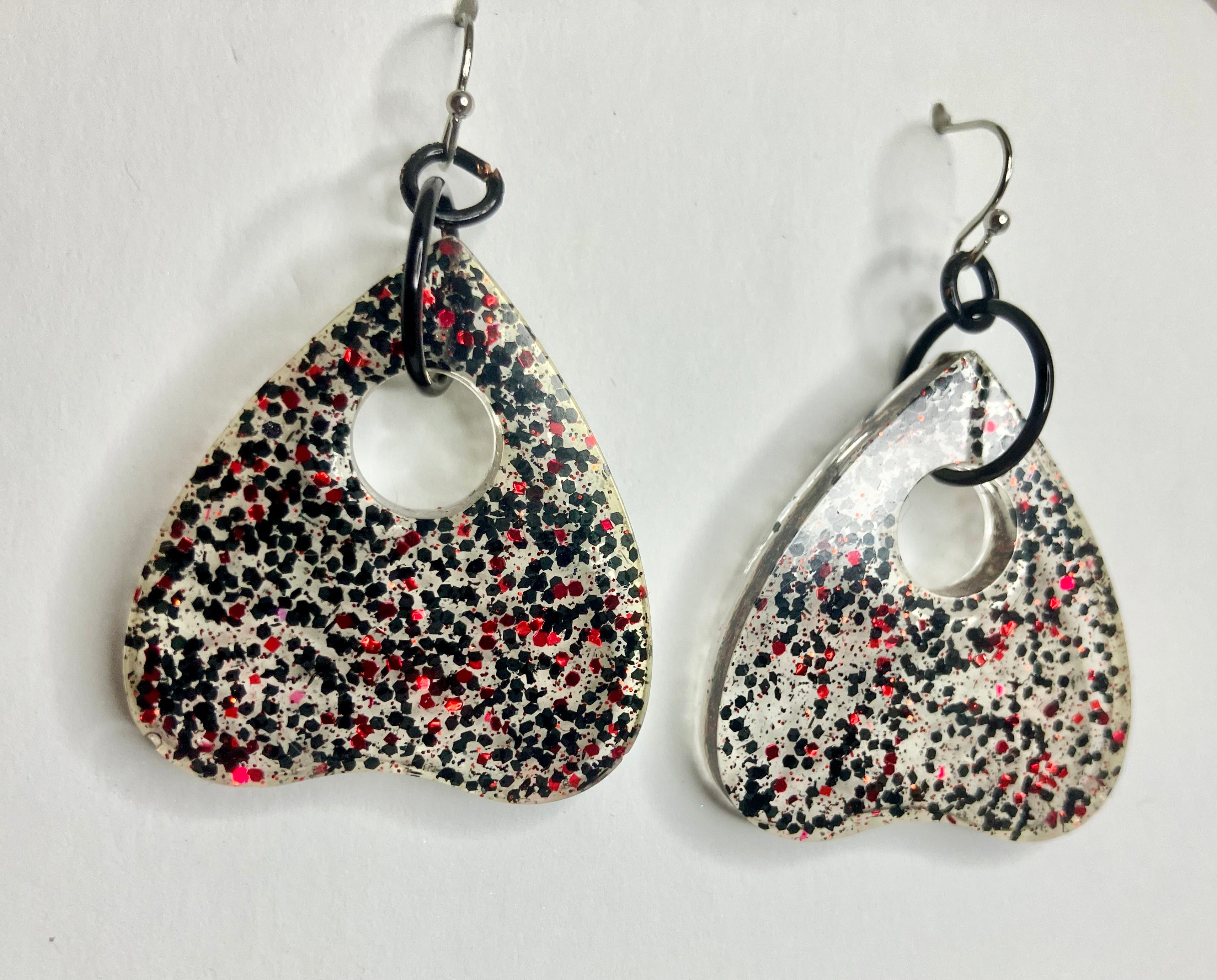 Large resin planchette earrings