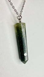 Resin cylinder pendant necklace