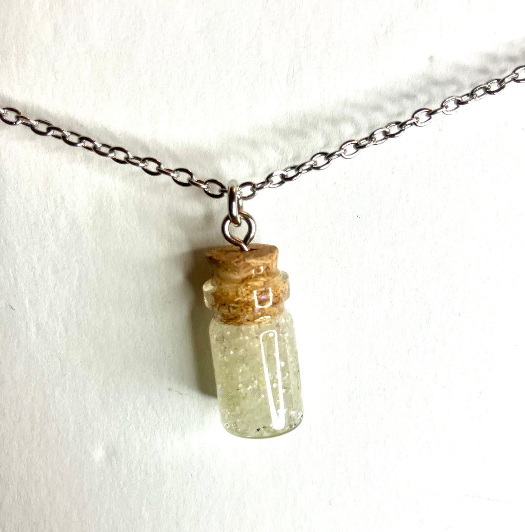 Glow in the dark vial jewelry