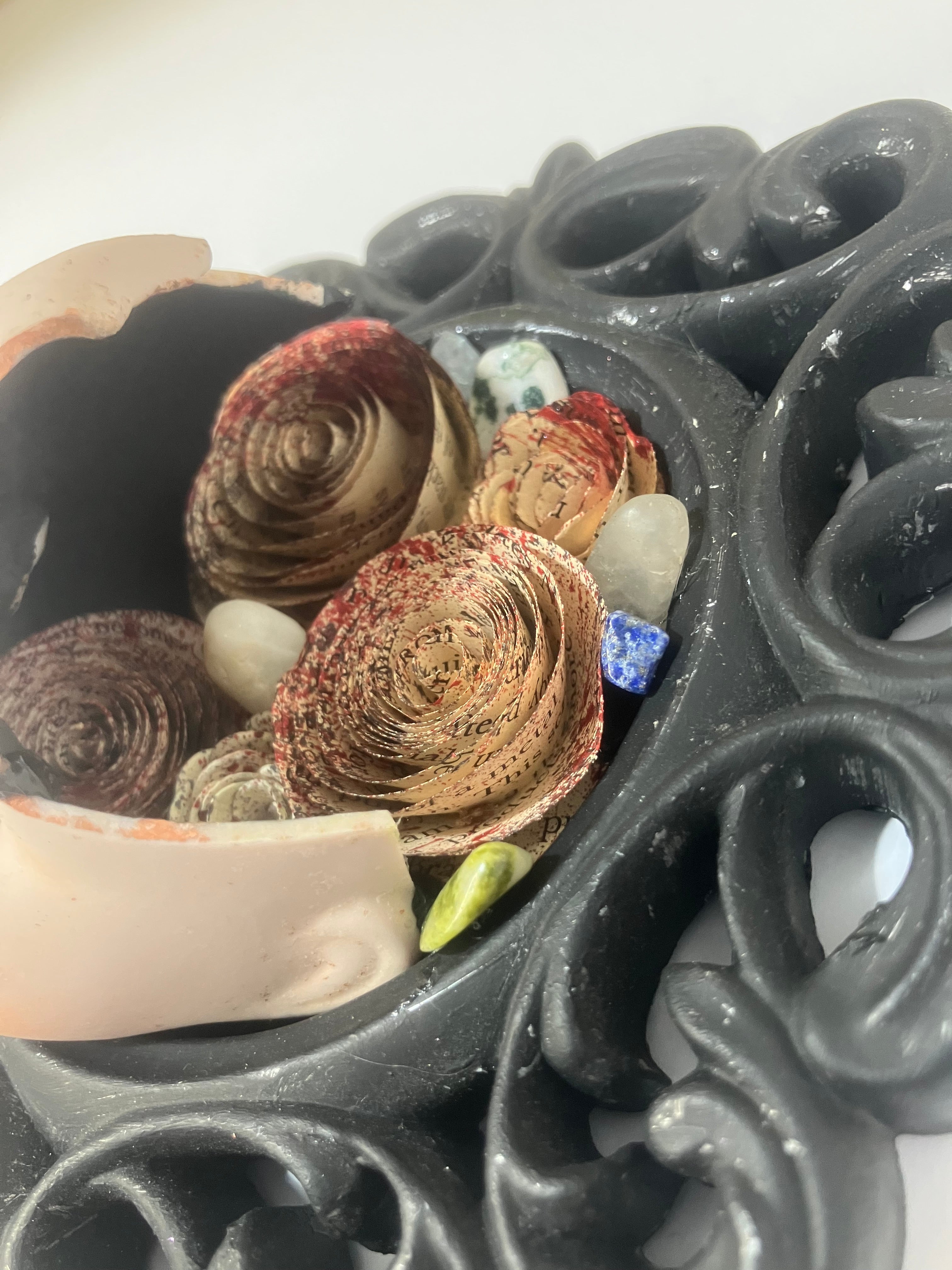 Pouty broken doll art