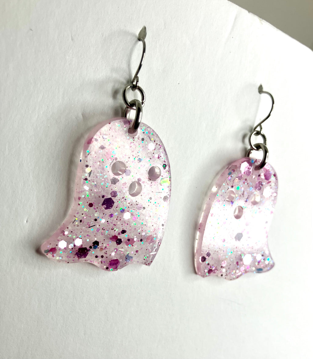 Resin ghost earrings