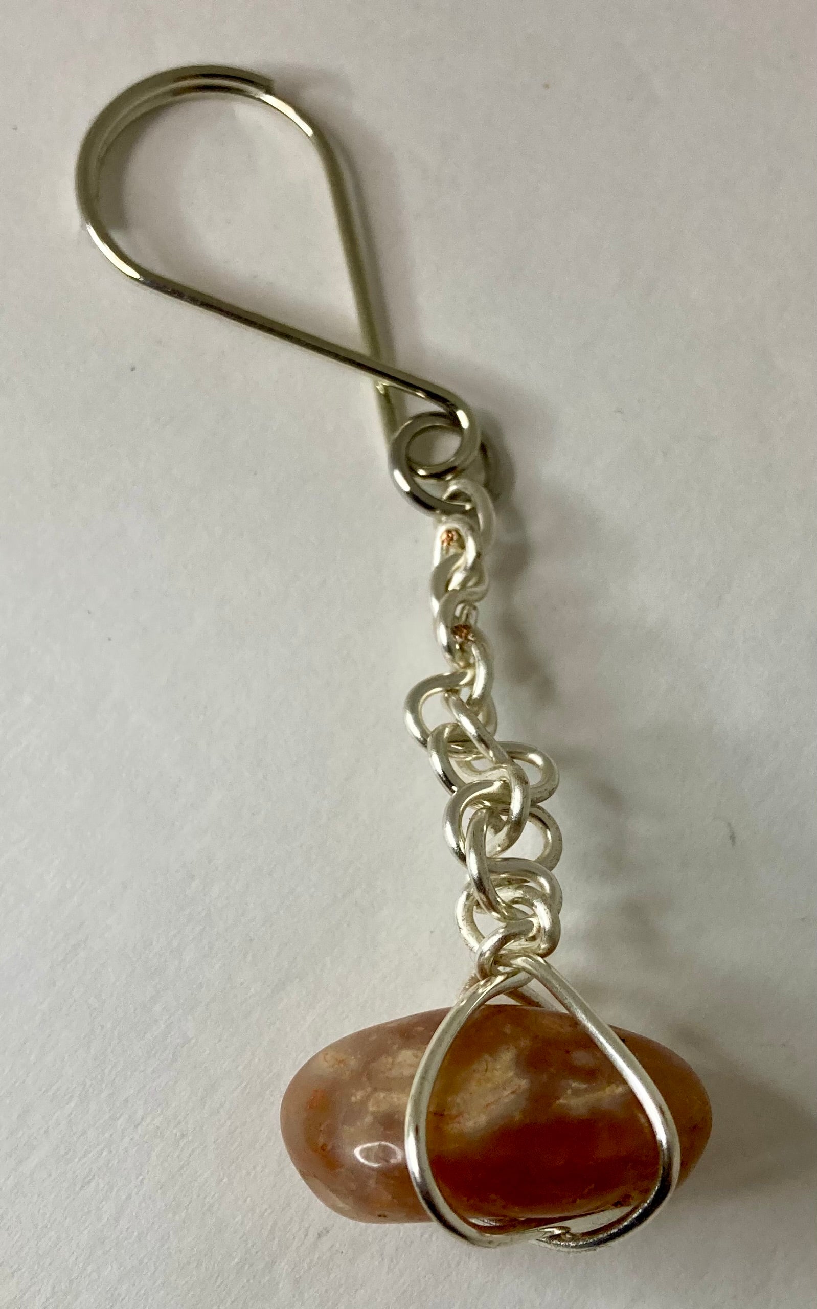 Stone and wire keychains