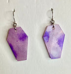 Holographic coffin resin earrings