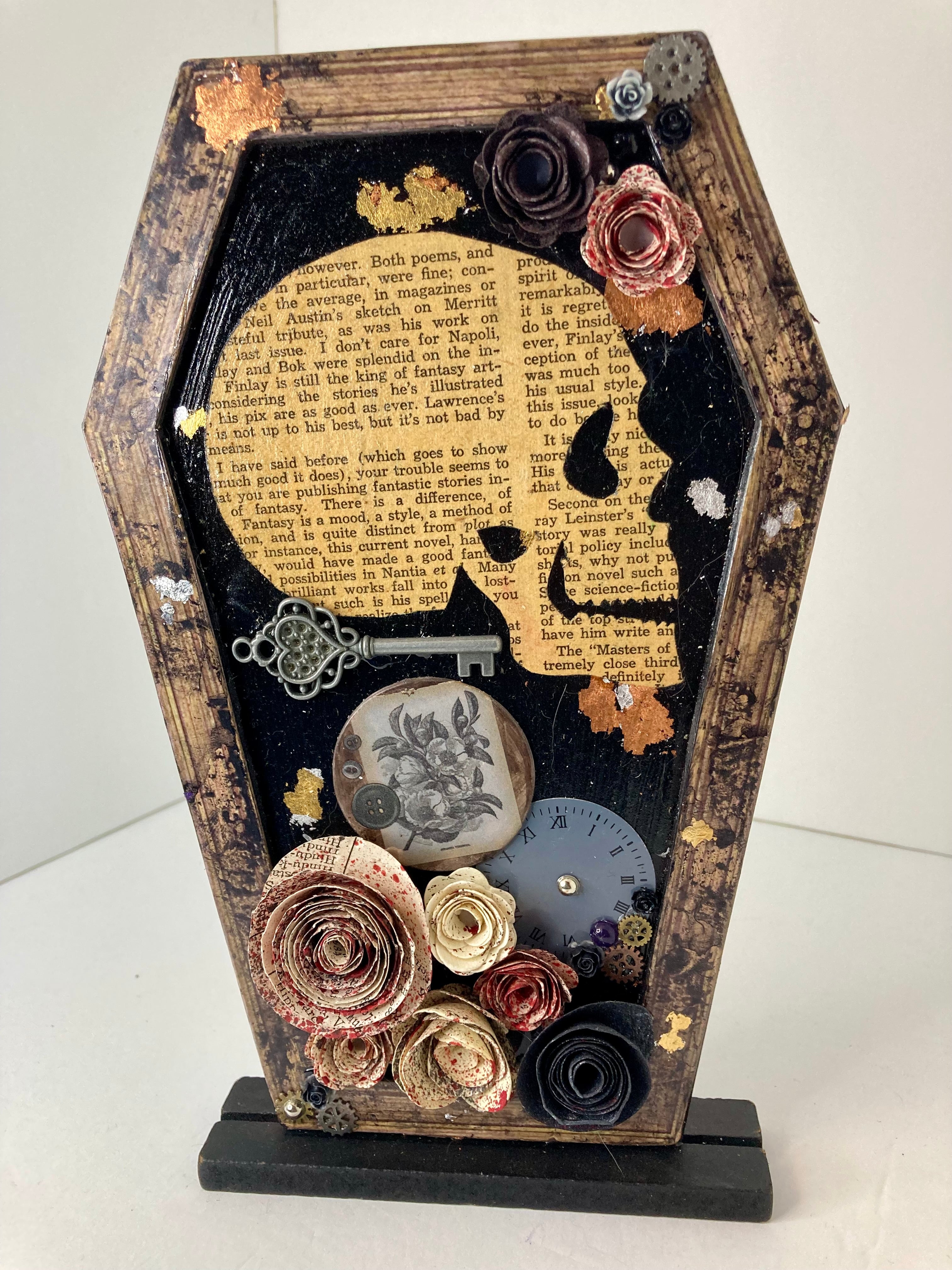 Coffin mixed media art