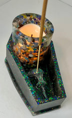 Coffin votive holder/incense burner