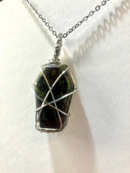 Wire wrapped stones and crystals with stainless steel wire