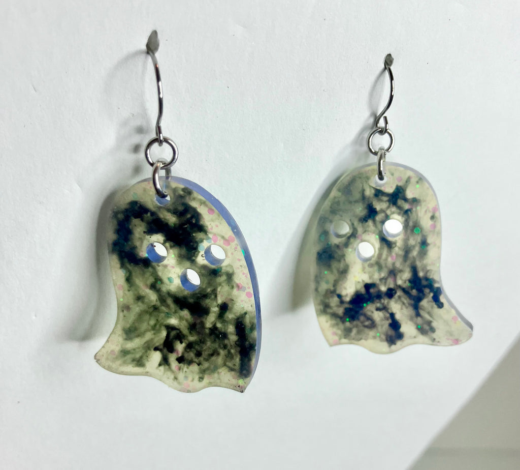 Resin ghost earrings